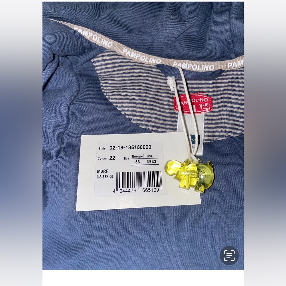 Pampolina Soft Cozy Blue Snap Hoodie Baby Jacket size Newborn NWT - Picture 9 of 9